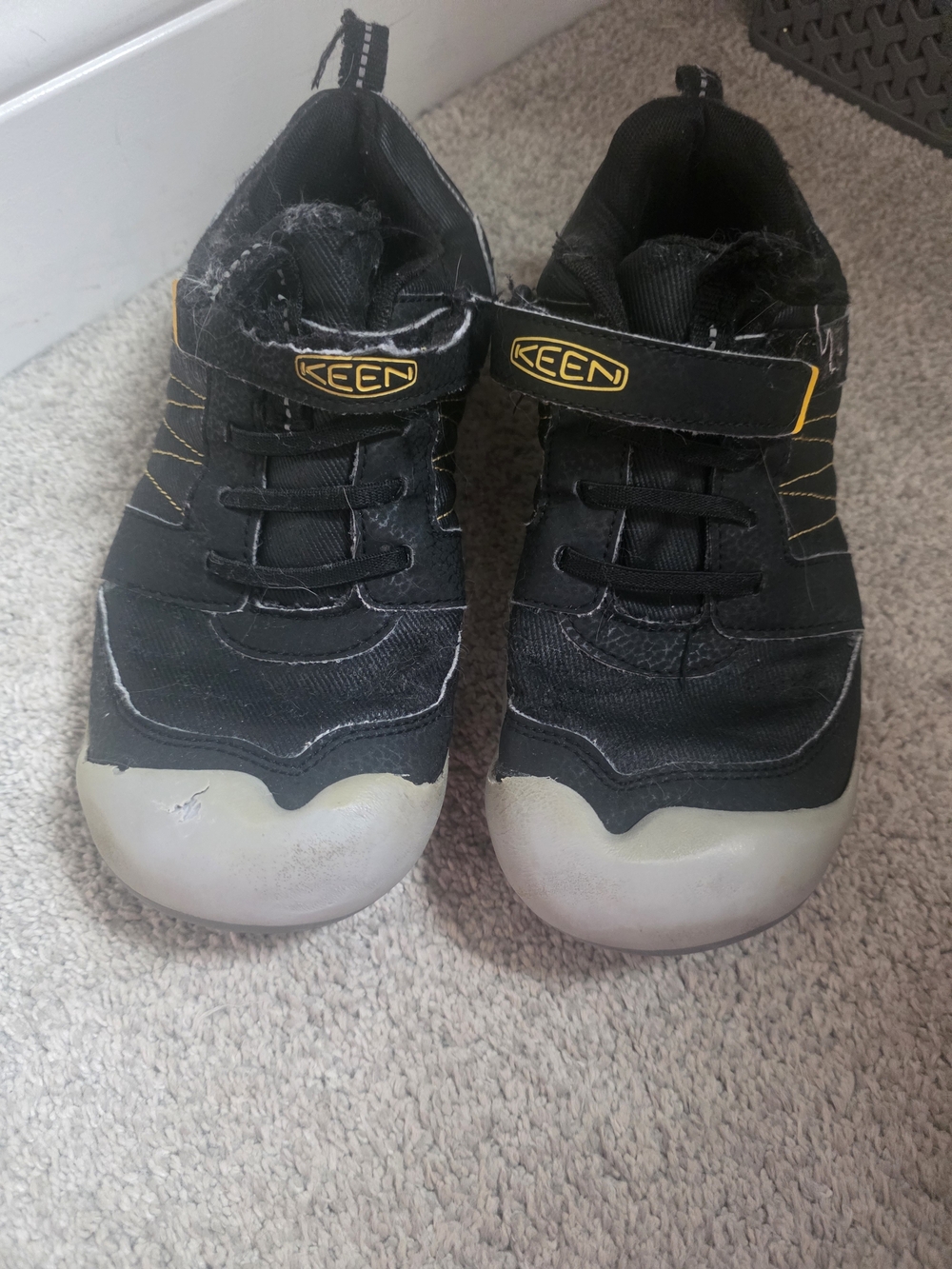 KEEN Kids Black and Yellow Slip-On Athletic Sneakers